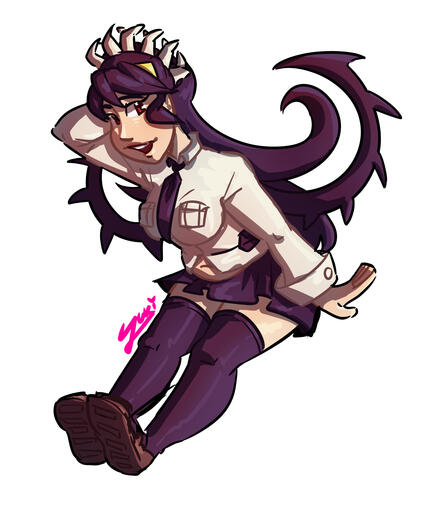 Poster of Filia from the mobile game "Skullgirls"